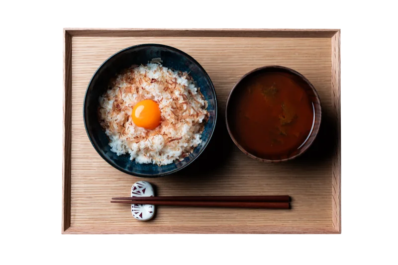 Farm烏骨鶏のたまごがけご飯 味噌汁セット